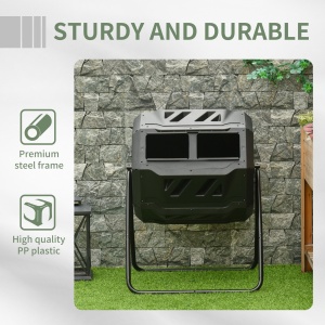 Compostor Gradina & Balcon 71×65×96 cm – Tambur Rotativ pentru Deseuri - Img 7