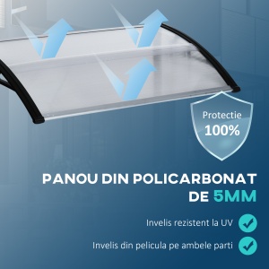 Copertina Exterior 110×60 cm – Policarbonat Transparent & Aluminiu - Img 4