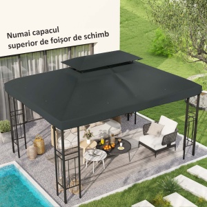 Copertina pentru cort 4x3 m cu 2 niveluri, gri antracit - Img 2