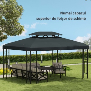 Copertina pentru cort 4x3 m cu 2 niveluri, gri antracit - Img 7