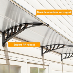 Copertina pentru exterior, 90x295x23.5 cm, negru - Img 8