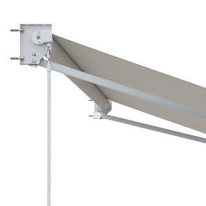 Copertina pentru soare cu brate si actionare manuala, din aluminiu si poliester pentru exterior, 250x200 cm, alb crem - Img 9