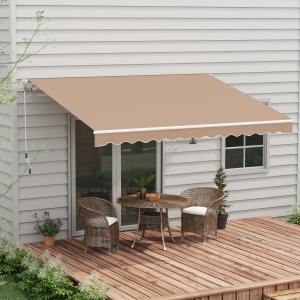 Copertină Pliabilă pentru Exterior, Copertină Tip Roll-Up cu Deschidere Manivelă, 350x250 cm, Galben - Img 2