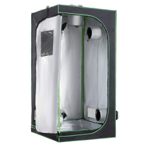 Cort Hidroponic din Oxford 600D cu 5 Orificii de Ventilație Reglabile și Fereastră, 80x80x160 cm, Negru - Img 9