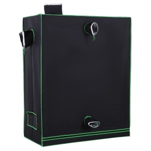 Cort Hidroponic pentru Cultivare din Oxford 600D cu 3 Prize de Aer Reglabile și Fereastră, 120x60x150 cm, Negru - Img 8