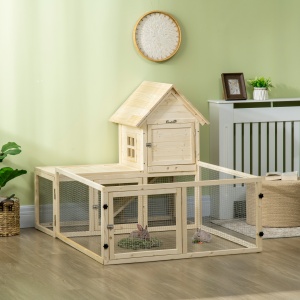 Cotet din molid cu tava detasabila, 3 usi si zona exterioara, 151,5x106x97 cm, culoare lemn - Img 2