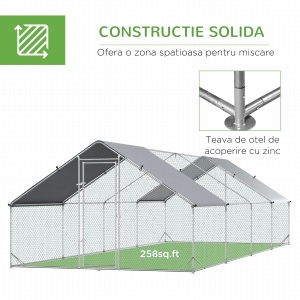Cotet Gaini Exterior – Cadru Zincat cu Plasa & Acoperis - Img 6