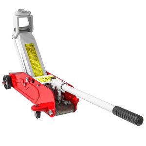 Cric Hidraulic cu Ridicare 12-30 cm și Capacitate 2.5 Tone, din Oțel Întărit, Roșu și Gri