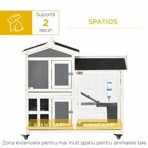 Cusca Exterior pentru Iepuri – Cu Roti, Casa si Zona de Alergat - Img 4
