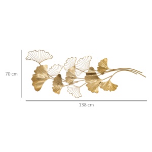 Decoratiune Perete 3D – Frunze Gingko Moderne - Img 3