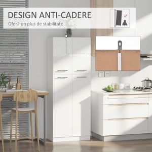 Dulap de depozitare, cu 2 compartimente și rafturi reglabile pentru dormitor living birou, 59×31×155 cm - Img 4