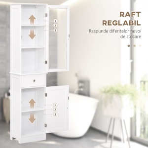 Dulap Depozitare Alb – Usi & Rafturi, Baie / Bucatarie / Birou - Img 6