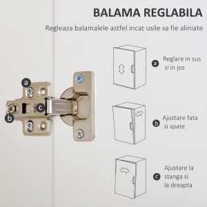 Dulap Elegant 2 Sertare & Raft pentru Haine – Alb - Img 7
