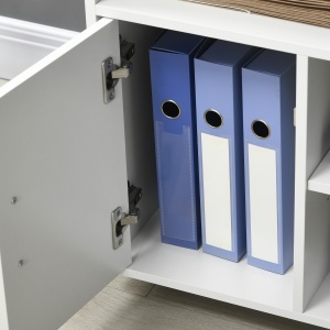 Dulap Imprimanta – Alb 60×50×65,5 cm cu Rafturi & Spatiu Depozitare - Img 9