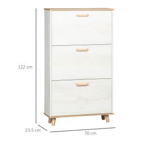 Dulap Pantofi Alb 70×23,5×122 cm – Sertare & Rafturi Reglabile - Img 3