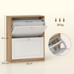 Dulap Pantofi ingust – 2 Sertare Rabatabile, Compact - Img 3