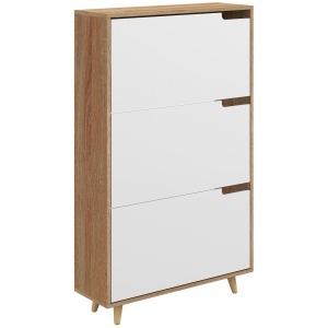 Dulap pentru Pantofi cu Economie de Spațiu cu 3 Sertare și Raft Reglabil, Suport Subțire pentru, 72x24x119 cm, Alb - Img 1