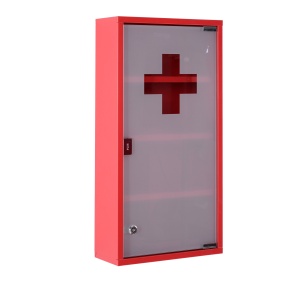 Dulap Trusa Prim Ajutor pentru Medicamente Rosu, 60x30x12cm