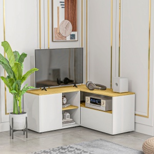 Dulap TV in Forma L – 90×90×45 cm cu Rafturi si Dulapuri - Img 2