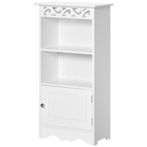 Dulapior Baie Lemn Alb – Decor Floral Sculptat 40×23×80 cm - Img 4