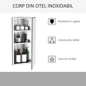 Dulapior Colt Baie – Otel cu Oglinda 60×30×18,4 cm - Img 7