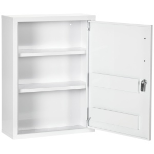 Dulăpior de Medicamente cu 2 Rafturi și 2 Chei de Siguranță, 40x15x53,5 cm, Alb - Img 1
