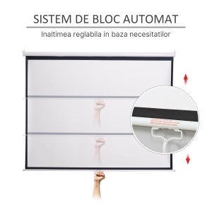Ecran Proiectie 100" – Montaj Perete, 203×152 cm - Img 4