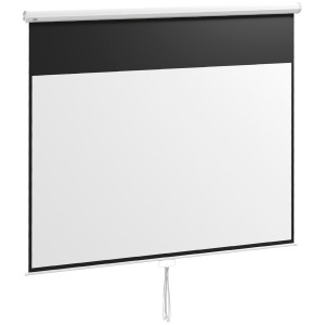 Ecran Proiector, Pânză pentru Proiector cu Fixare pe Perete și Tavan pentru Acasă și Birou, 236.8x8x158 cm, Alb - Img 1
