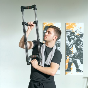 Extensor pentru Piept cu Rezistență Reglabilă între 10-80kg, 80x22x5 cm, Negru - Img 9