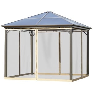 Foisor cu acoperis din policarbonat 3 x 3 m, cu cadru din aluminiu , Culoarea cafelei - Img 7