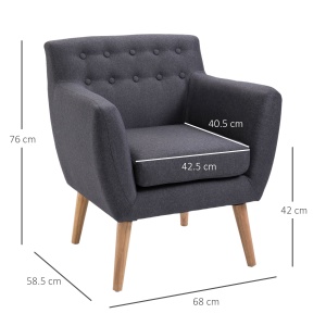 Fotoliu Nordic – Gri inchis, Design Elegant & Confortabil - Img 3
