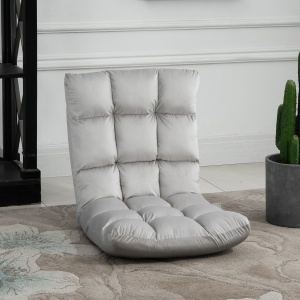 Fotoliu Relax pentru Podea – Spatar 180°, Gri Deschis - Img 2