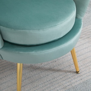Fotoliu Vintage – Catifea Verde 76×76×74 cm, Design Elegant - Img 8