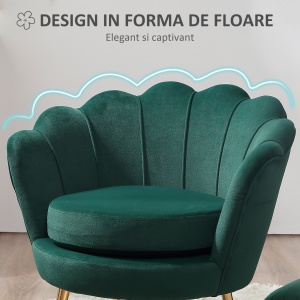 Fotoliu Vintage – Catifea Verde, Design Elegant Dormitor - Img 4