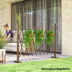 Gard Extensibil Mobil Pliabil din Aluminiu, 300cm x 103,5 cm, Maro Închis - Img 8
