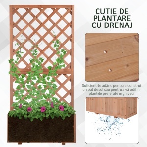 Ghiveci pentru Extern din Lemn cu Spatar pentru Plante Cataratoare - Img 5