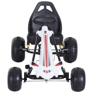 Go-Kart cu Pedale pentru Copii, Alb si Negru - Img 4