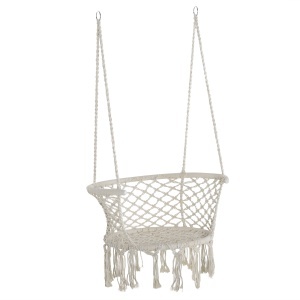 Hamac de gradina Boho Chic Scaun Suspendat pentru Interior si Exterior Crem - Img 1