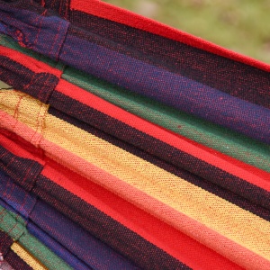 hamac din bumbac si poliester 2x1.5m, multicolor - Img 8