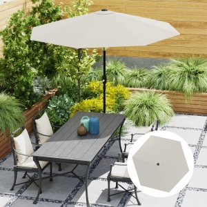 Înveliș de Schimb pentru Umbrelă cu Orificii de Aerisire, Ø300 cm, Alb Crem - Img 2