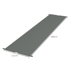 Învelitoare pentru Pergolă cu Buzunare și Curele pentru Stâlpi, 488x122 cm, Gri Închis - Img 3