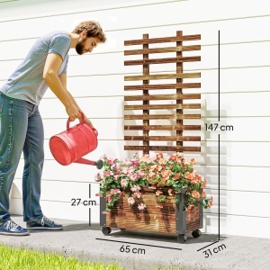 Jardiniera cu Spalier pentru Plante Agatatoare si Roti - Img 3