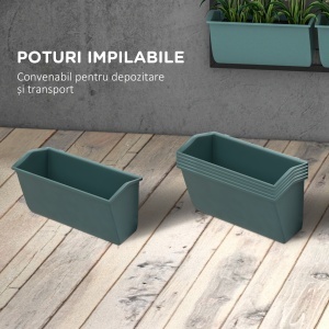 Jardiniera de perete pe 3 nivele cu 6 ghivece pentru int - Img 7