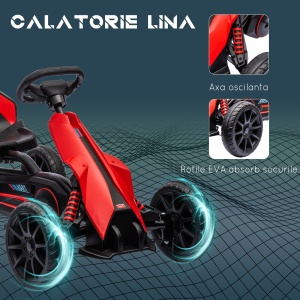 Kart Copii cu Pedale – Scaun Reglabil, Roti EVA 100×58×58.5 cm - Img 6