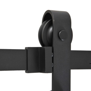 kit sina pentru usi glisante, 200x4x0.6 cm, negru - Img 7