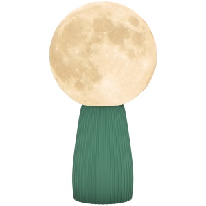 Lampă de Masă cu 3 Culori în Formă de Lună, din ABS Alb și Verde Închis