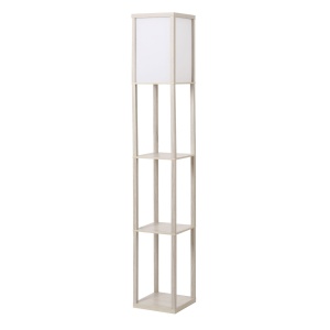Lampa de Podea cu 3 Polite Integrate Cuplare E27 Putere 40W Stejar - Img 1