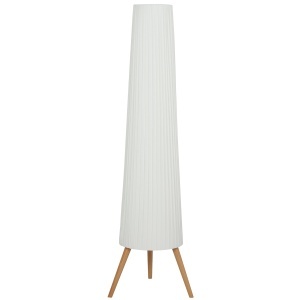 Lampă de podea cu trepied, întrerupător de picior și luminozitate reglabilă, 46x46x153 cm, albă
