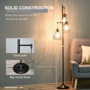 Lampa de podea Lampă cu picior Design vintagecindustrial din metal culoare negru - Img 6