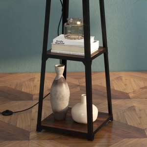 Lampa de Podea Rafturi Lampi Moderne Inalte Independente pentru Camera de Zi Dormitor cu Abajur din Material Textil lampa de masa veioza decor stil vintage decor casa iluminat casa lampa din rattan otel lemn metal - Img 9
